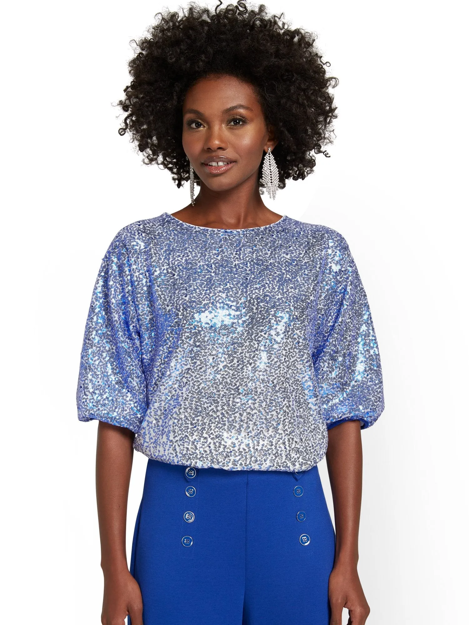 Ombre Sequin Dolman Top