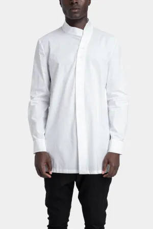 Overlap collar shirt, White