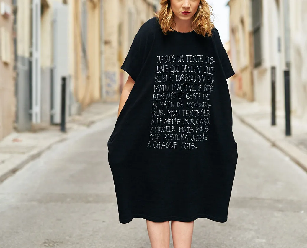 Oversized Cotton Voile T-Shirt - Classic Black & White