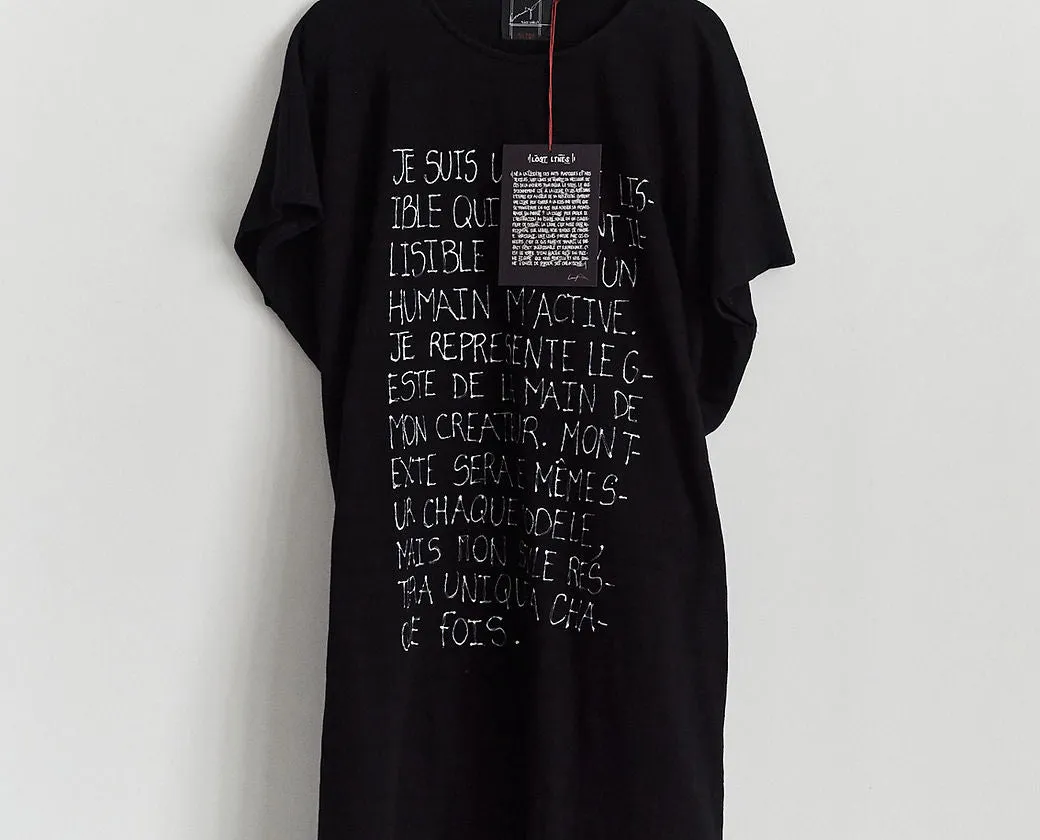 Oversized Cotton Voile T-Shirt - Classic Black & White