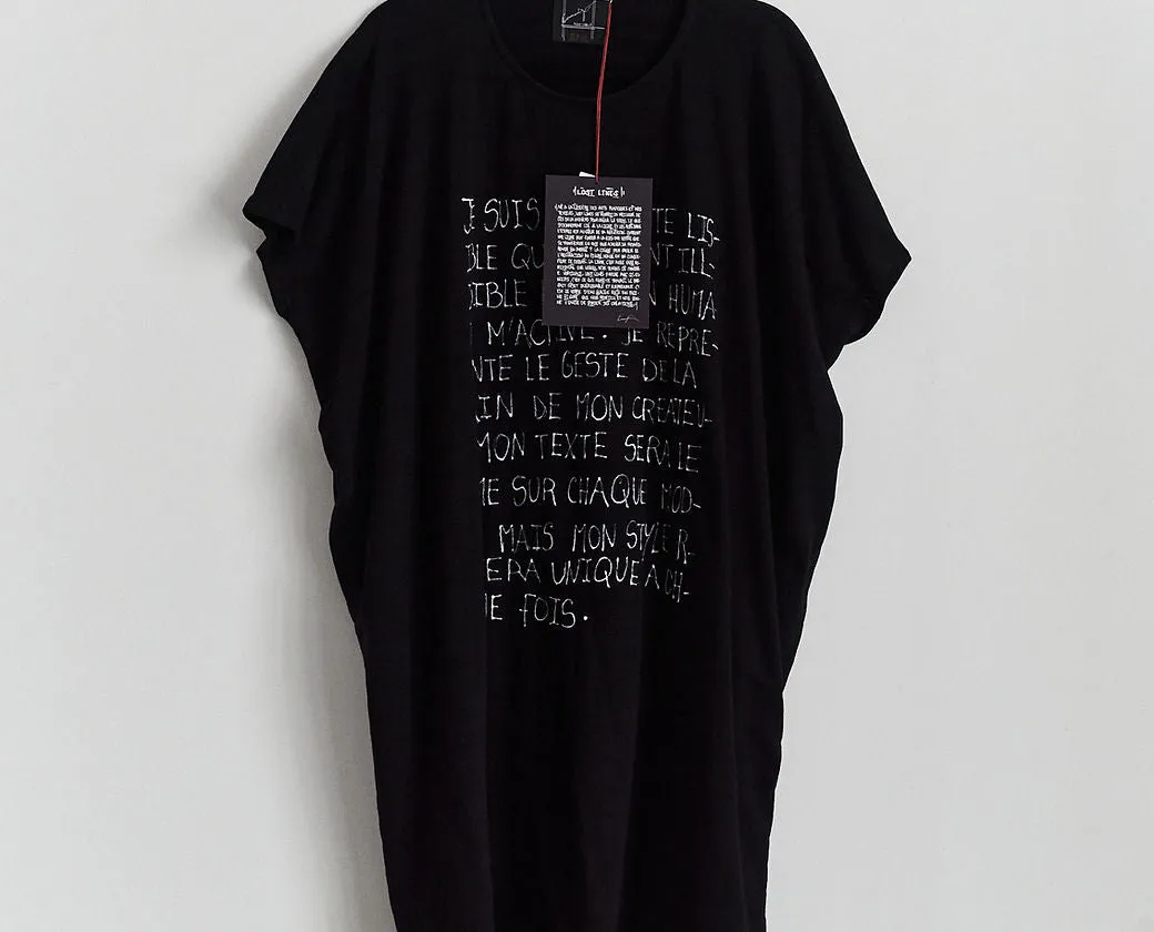 Oversized Cotton Voile T-Shirt - Classic Black & White