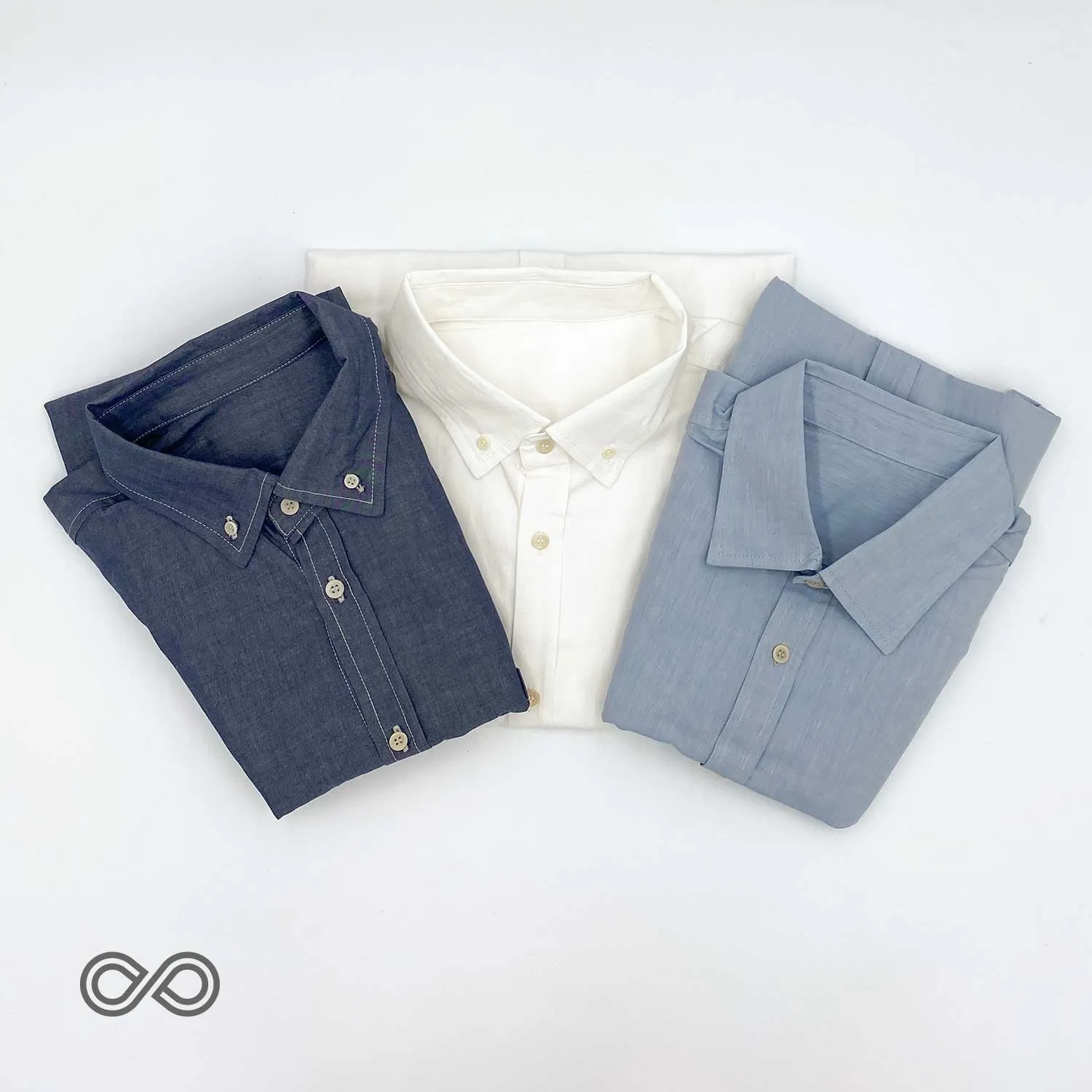 100% Organic Cotton Long-Sleeve Shirt by PARK PLACE with Biodegradable Nut Buttons (Plastic-Free)