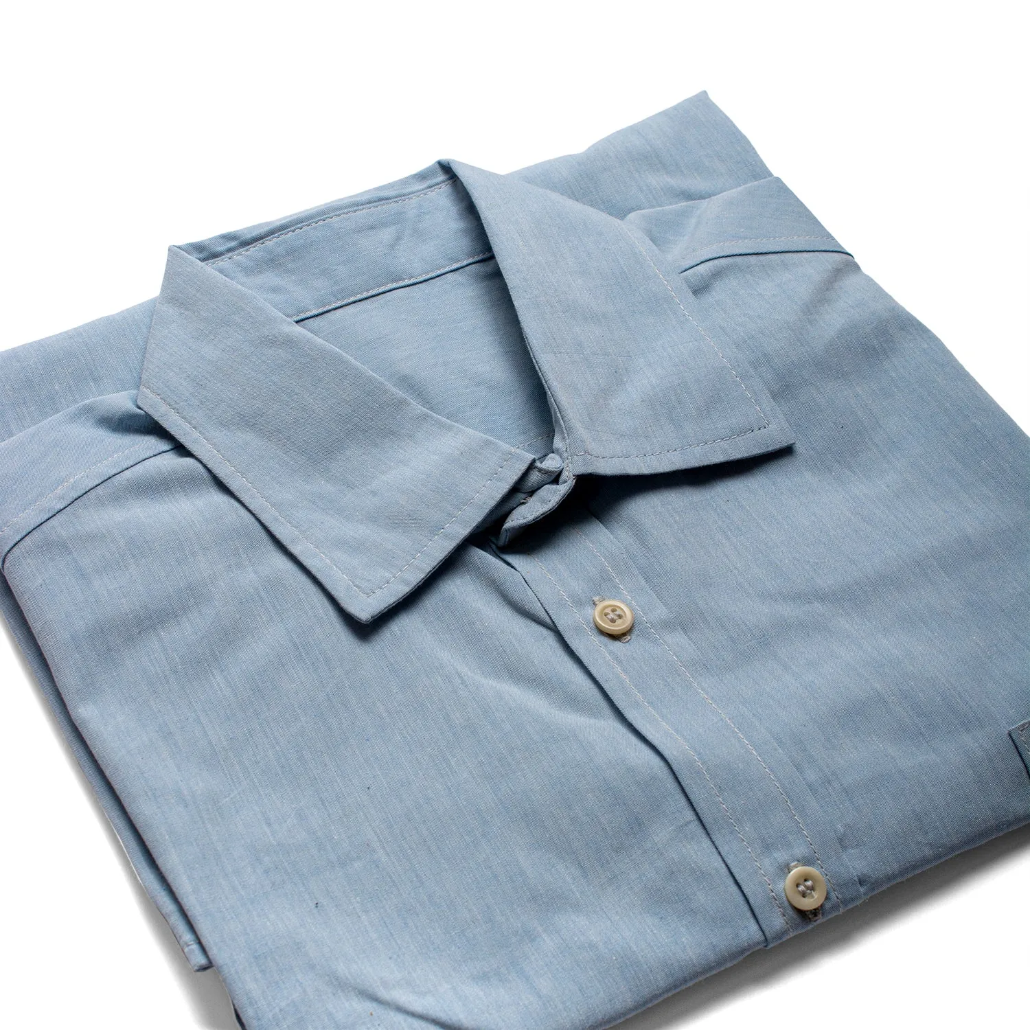 100% Organic Cotton Long-Sleeve Shirt by PARK PLACE with Biodegradable Nut Buttons (Plastic-Free)