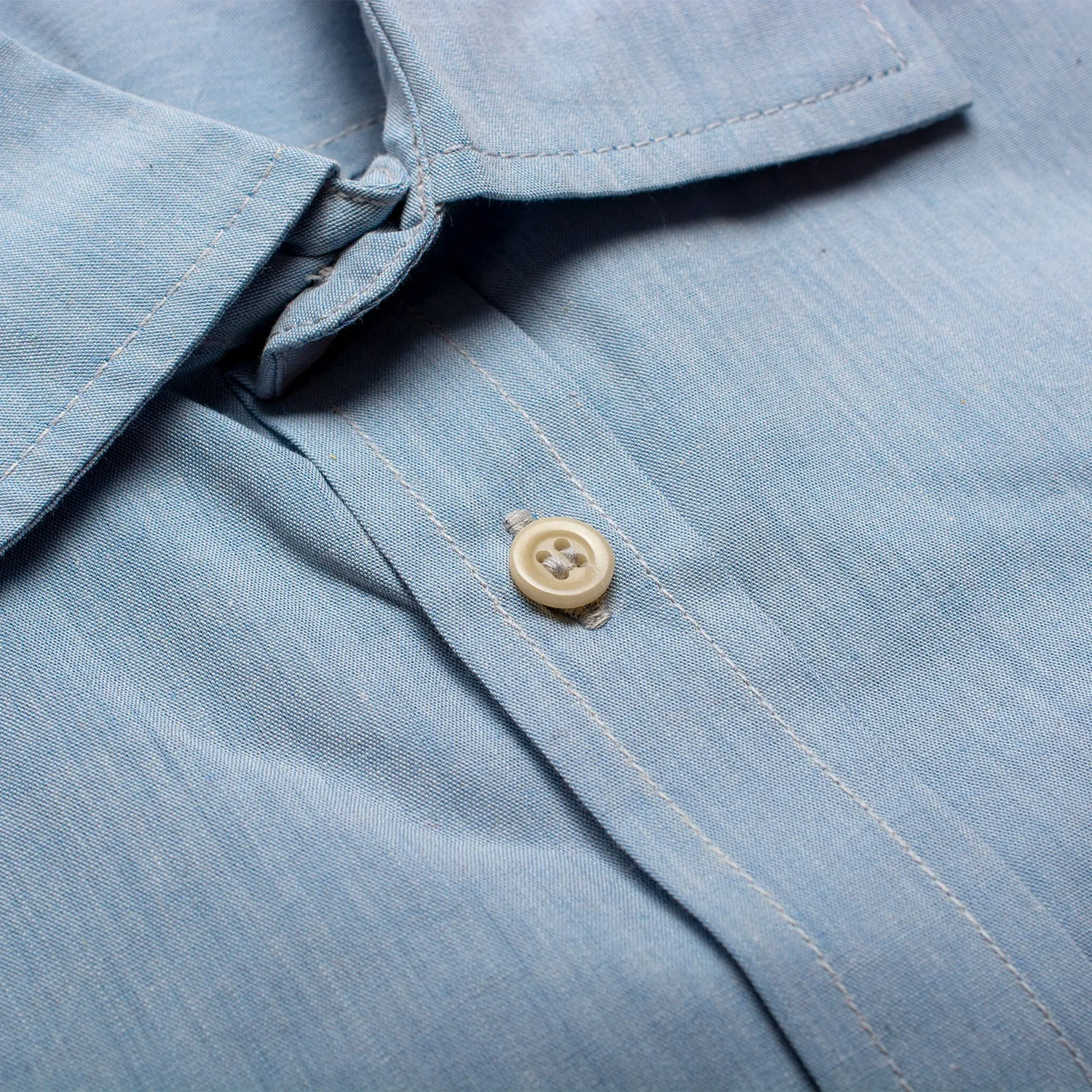 100% Organic Cotton Long-Sleeve Shirt by PARK PLACE with Biodegradable Nut Buttons (Plastic-Free)