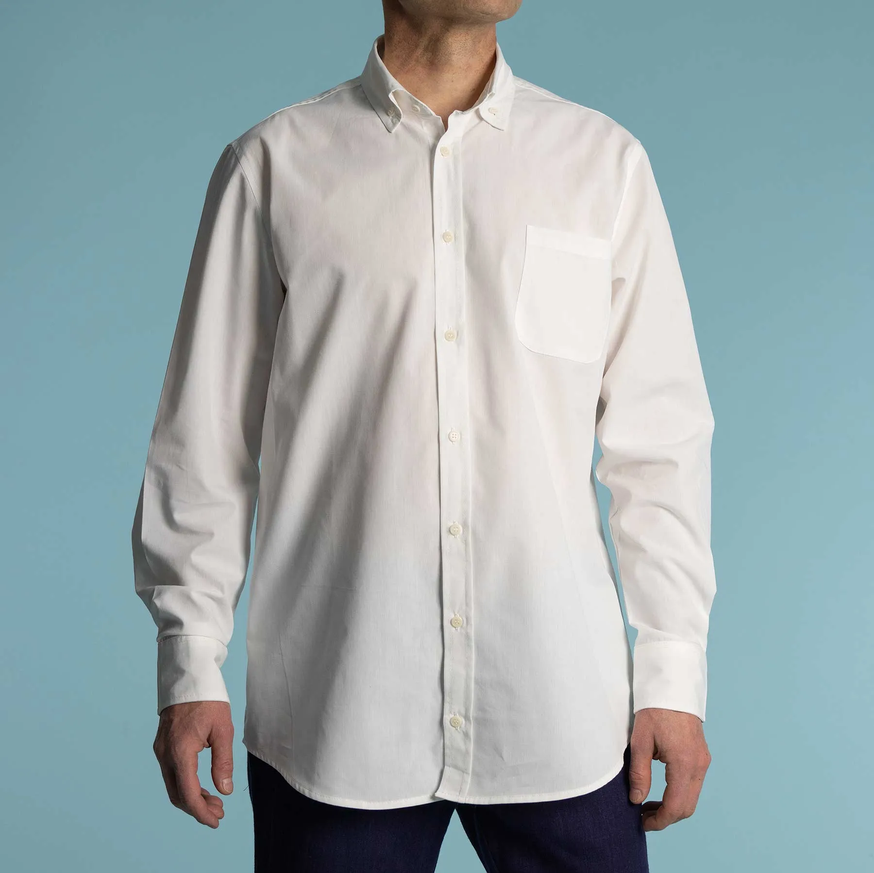 100% Organic Cotton Long-Sleeve Shirt by PARK PLACE with Biodegradable Nut Buttons (Plastic-Free)