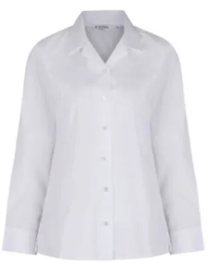 Rever Collar White Blouse - Long Sleeve (Twin Pack) CLEARANCE