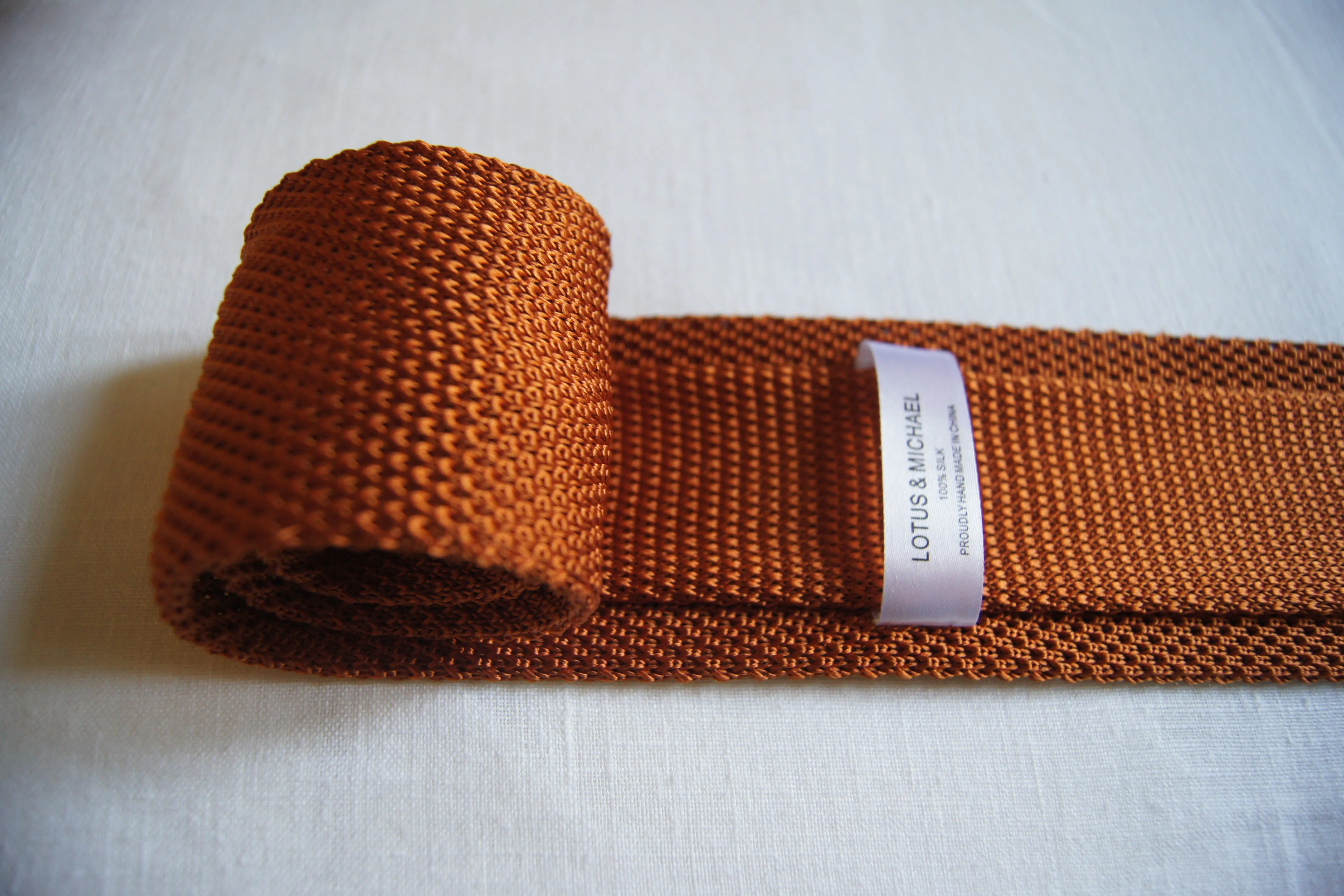 Silk Knit Tie-Ginger