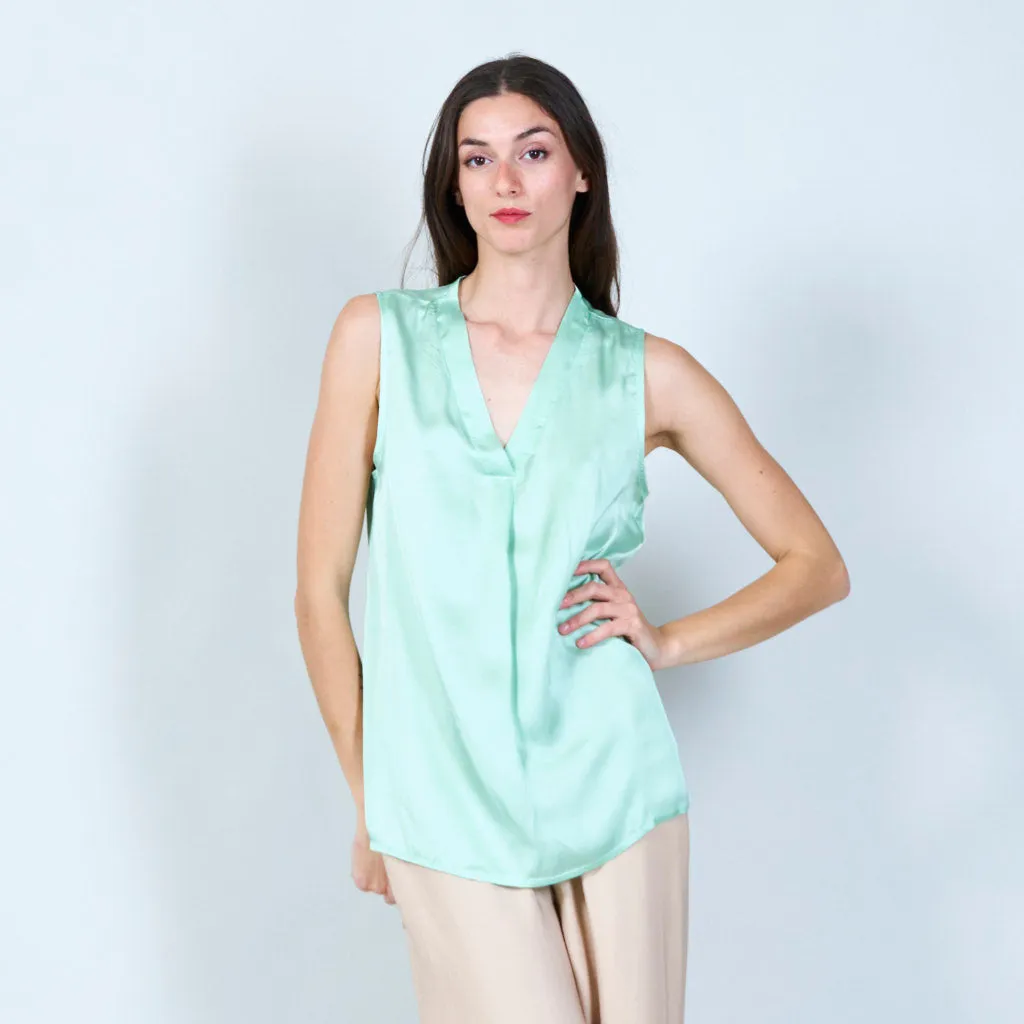 Sleek satin sleeveless top wholesale