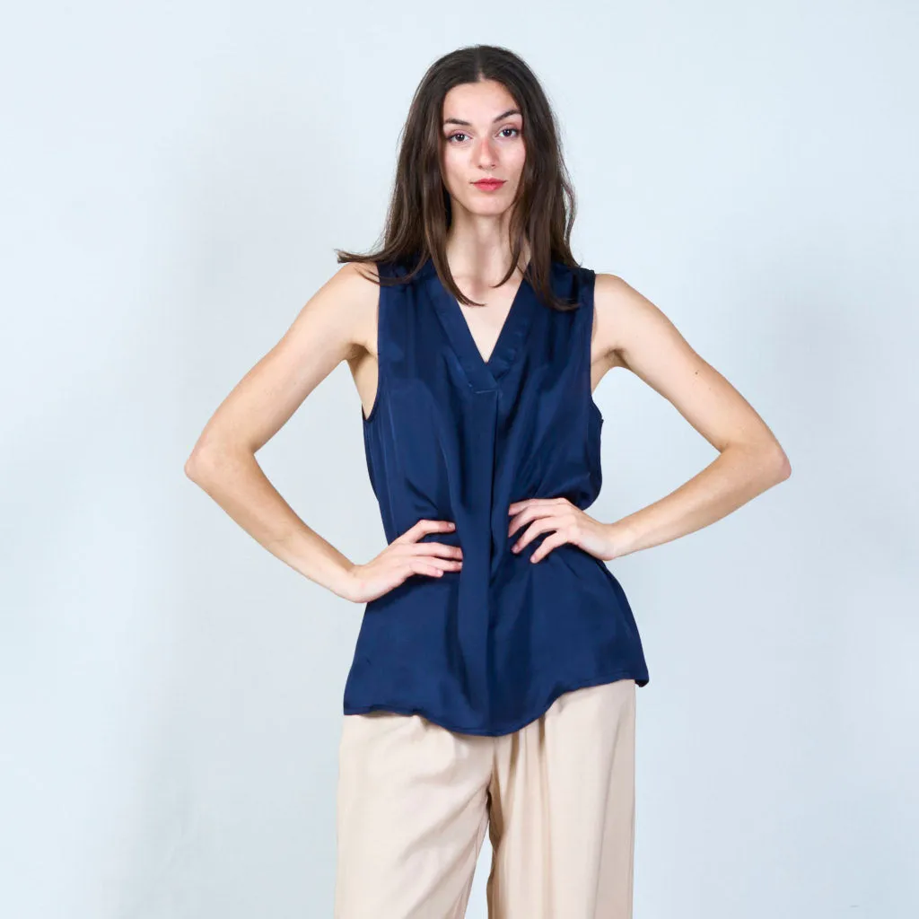 Sleek satin sleeveless top wholesale