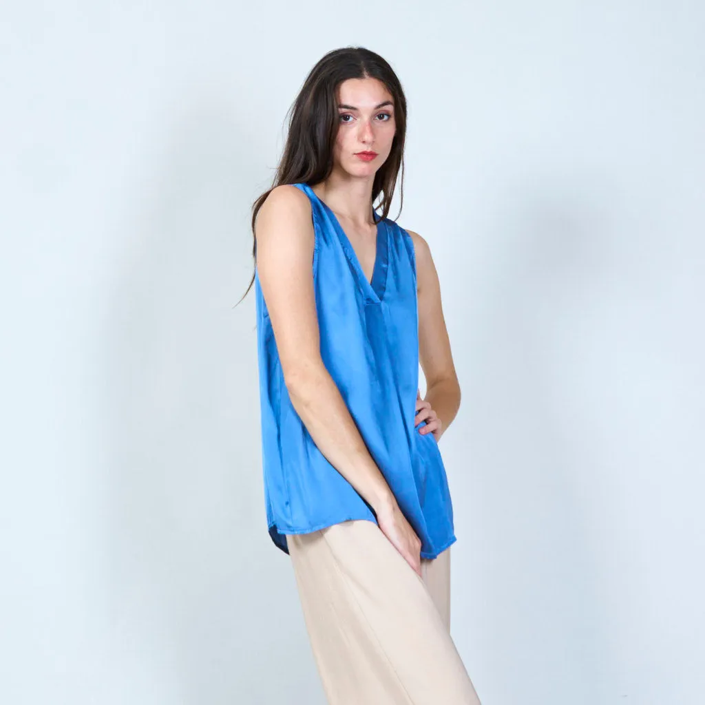 Sleek satin sleeveless top wholesale