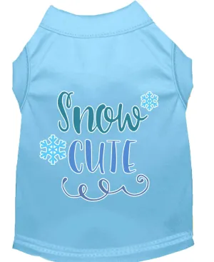 Snow Cute Screen Print Dog Shirt Baby Blue Xs