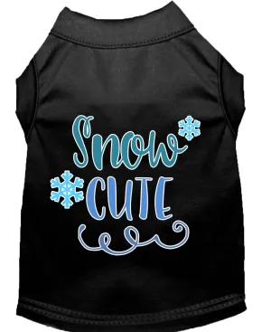 Snow Cute Screen Print Dog Shirt Black Sm