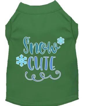 Snow Cute Screen Print Dog Shirt Green Xl