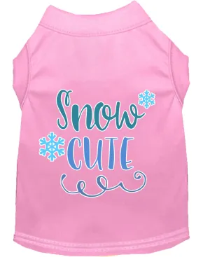 Snow Cute Screen Print Dog Shirt Light Pink Sm