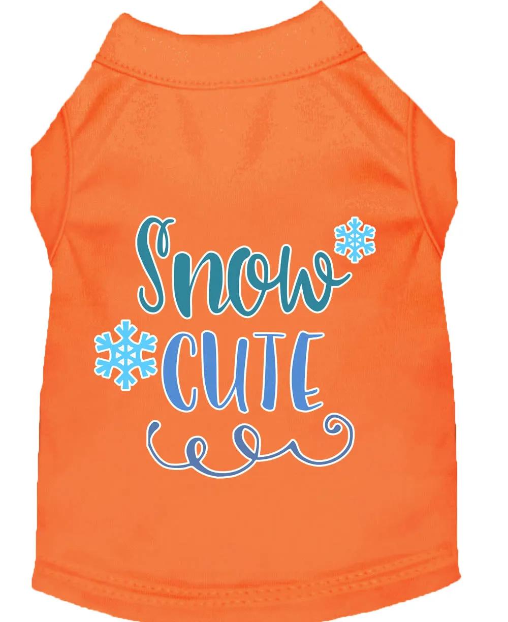 Snow Cute Screen Print Dog Shirt Orange Sm