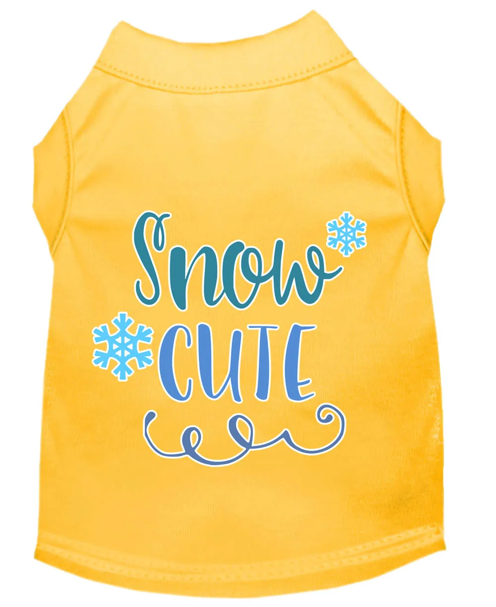 Snow Cute Screen Print Dog Shirt Yellow Xxl