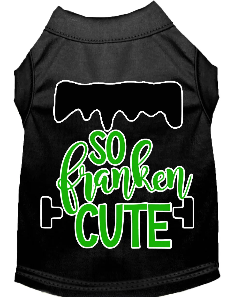 So Franken Cute Screen Print Dog Shirt Black Lg