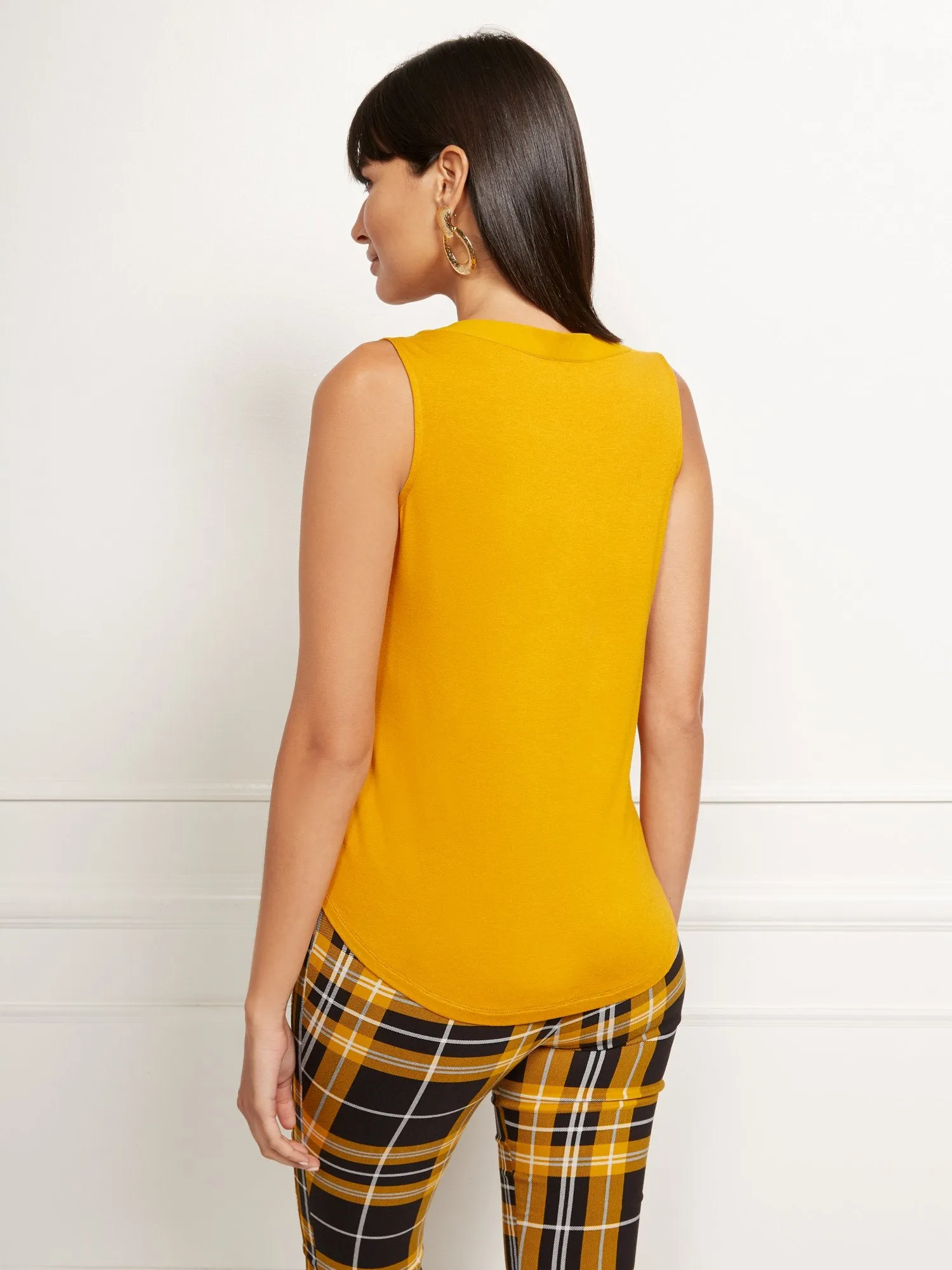 Split-Neck Sleeveless Top