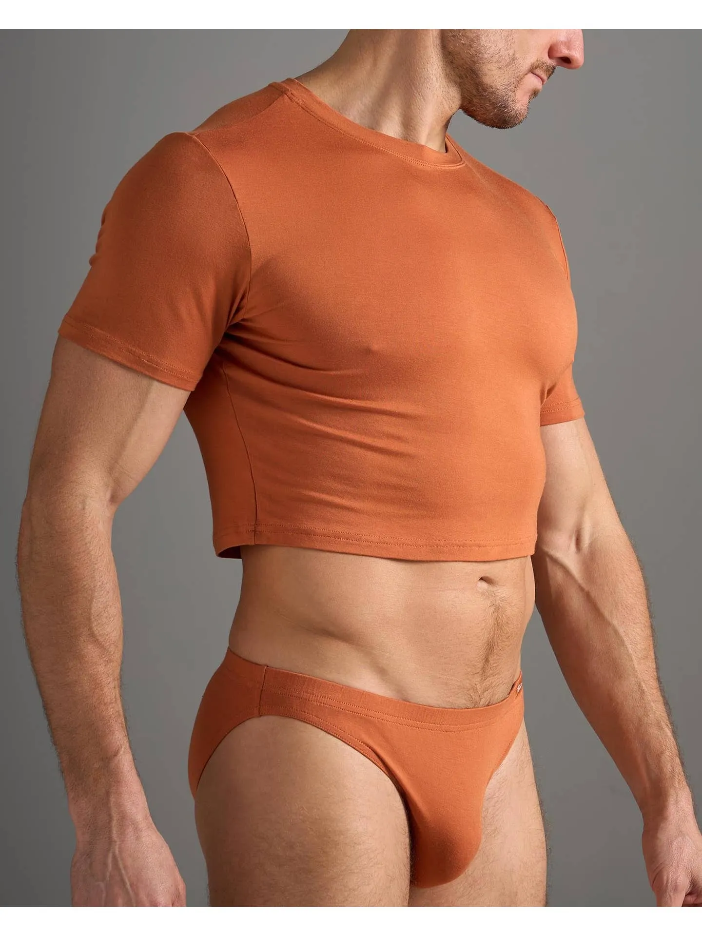 TEAMM8 Body Bamboo Crop Tee - Burnt Sienna