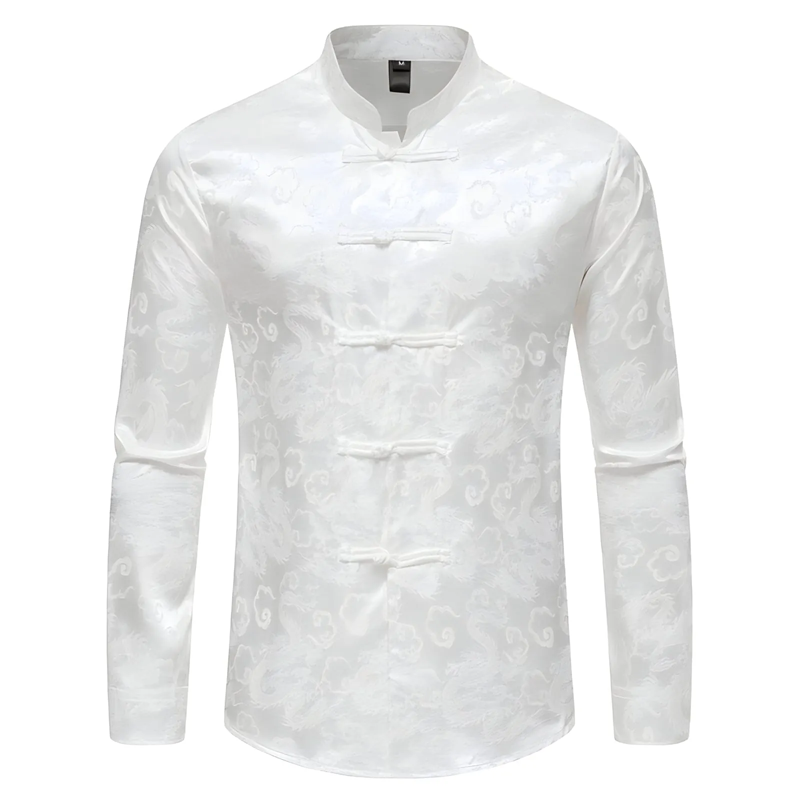 The Dragon Mandarin Collar Long Sleeve Shirt - Multiple Colors