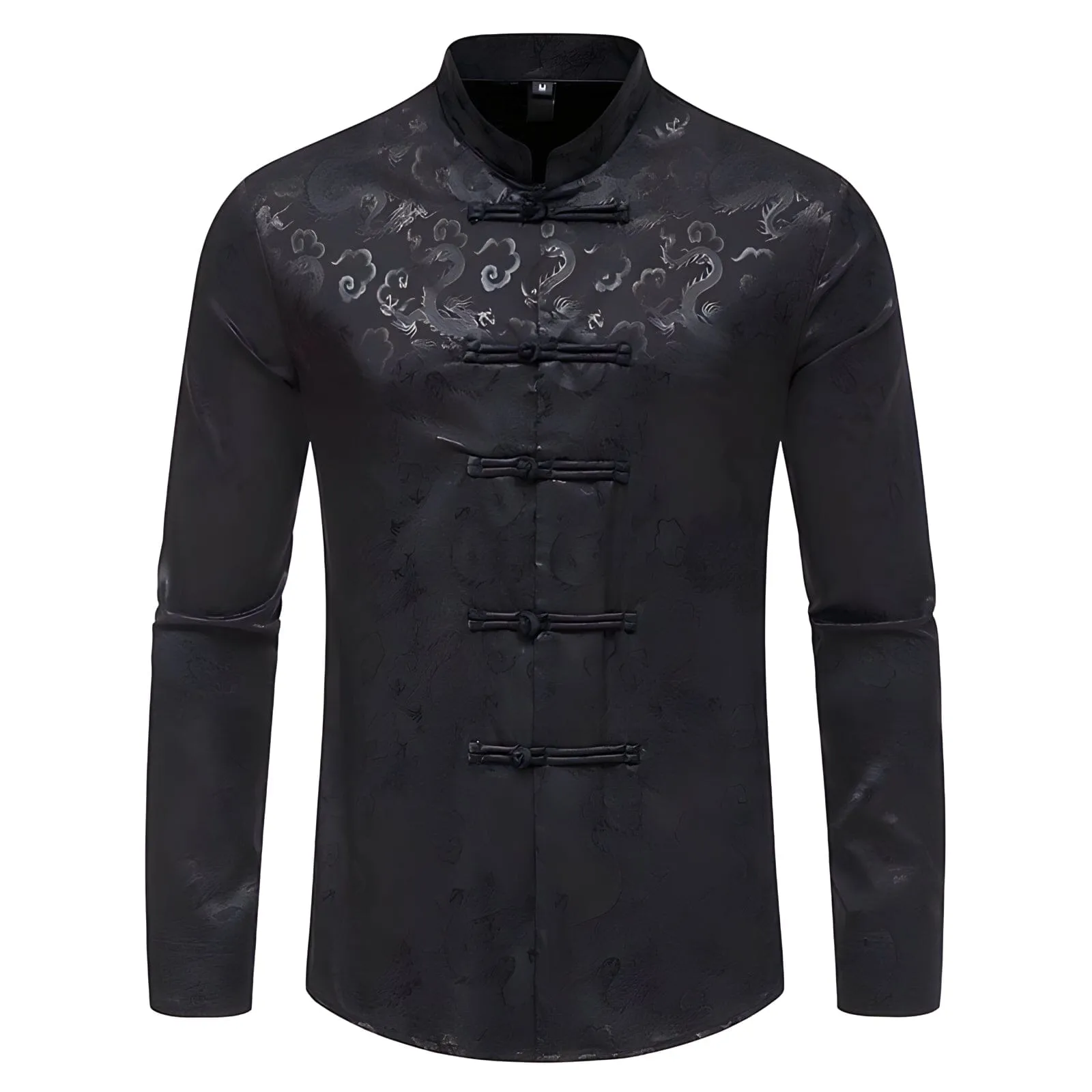 The Dragon Mandarin Collar Long Sleeve Shirt - Multiple Colors