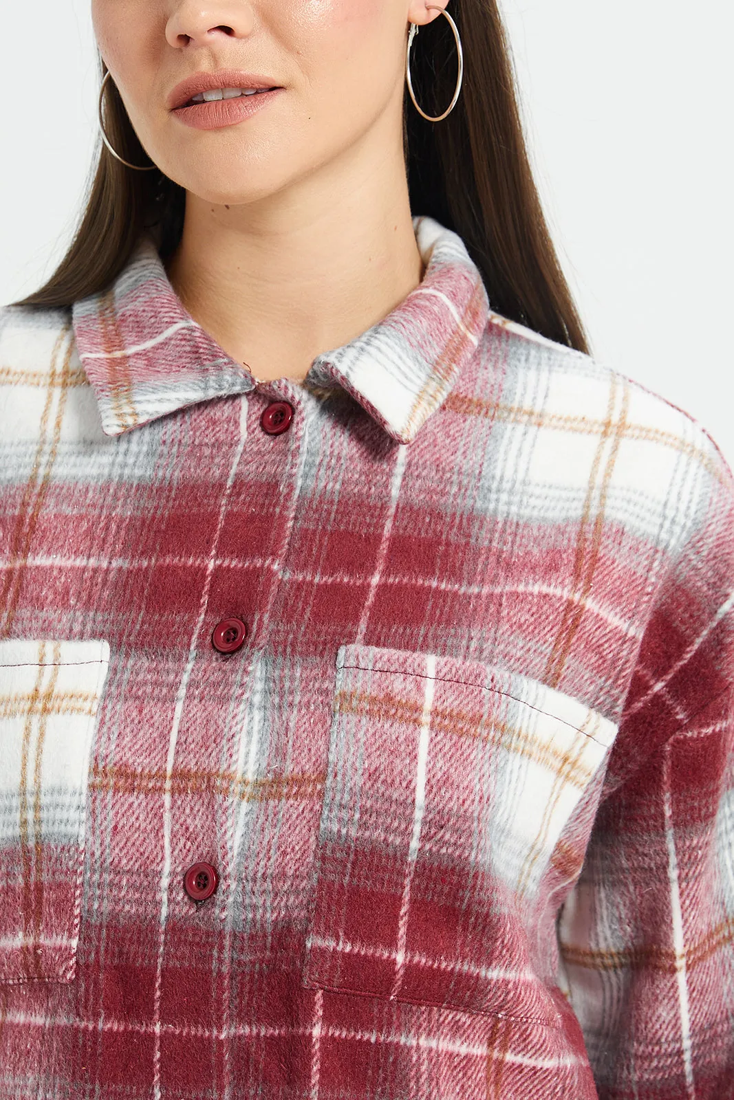 Women Assorted Checkered Brushed Shirt