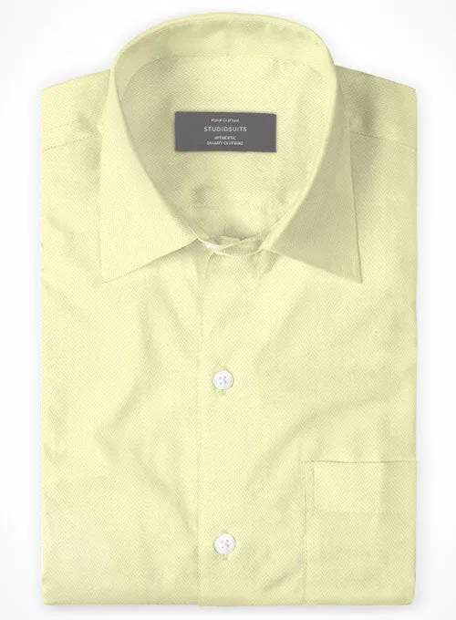 Yellow Herringbone Cotton Shirt